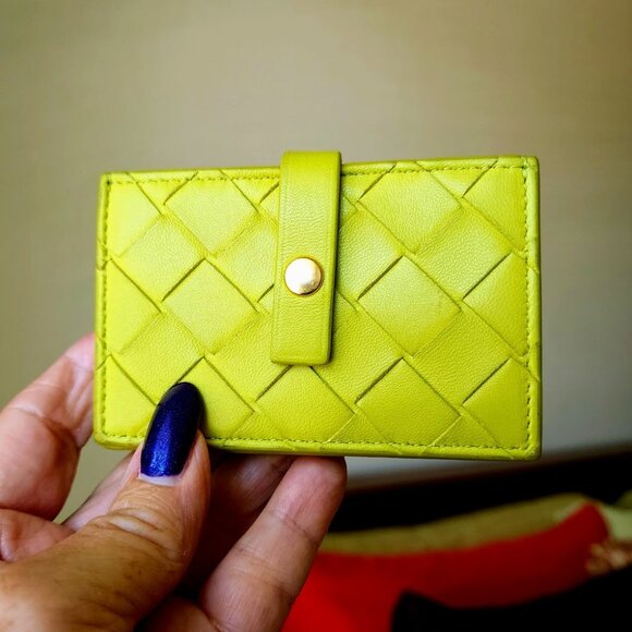 Bottega Veneta Handbags - Bottega Veneta Kiwi Intrecciato Concertina Card Holder